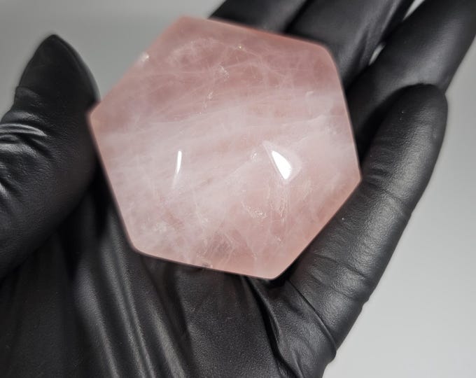 Rose Quartz Hexagon Carving