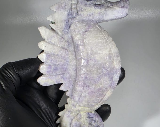 Purple Opal Seahorse Carving
