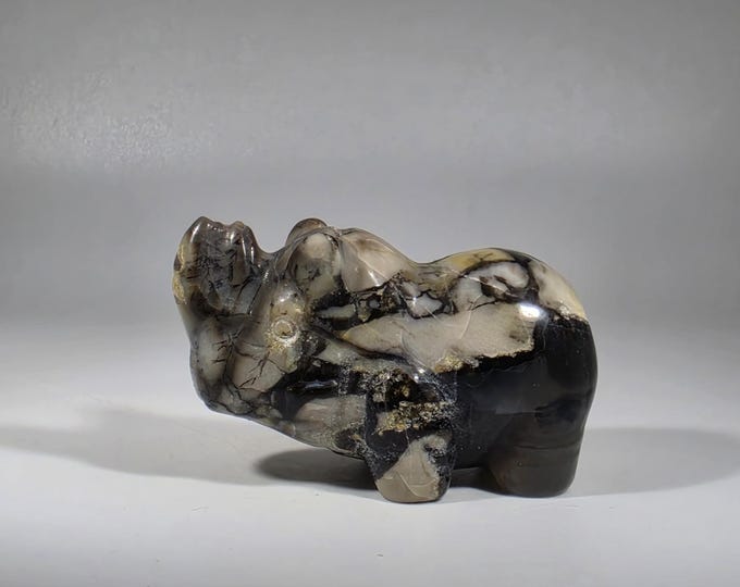 Volcano Agate Rhinoceros Carving