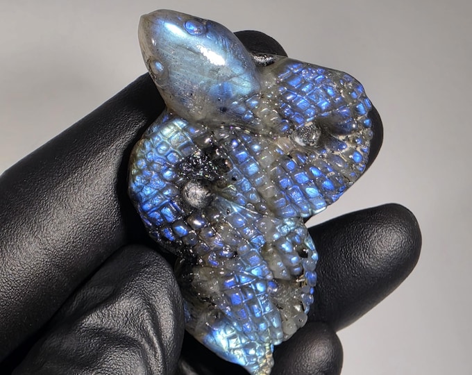Labradorite Snake Carving
