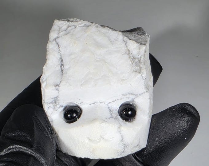 Howlite Pet Rock Carving