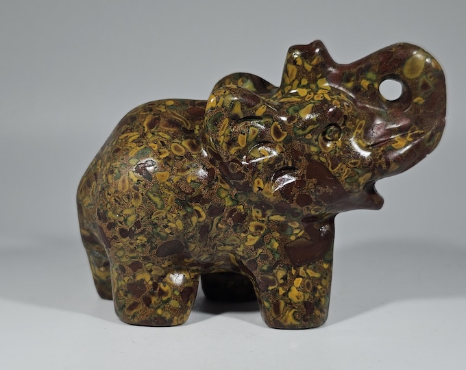 Ajooba Jasper Elephant Carving