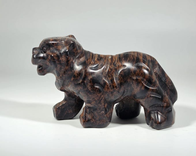 Mahogany Obsidian Tiger Carving