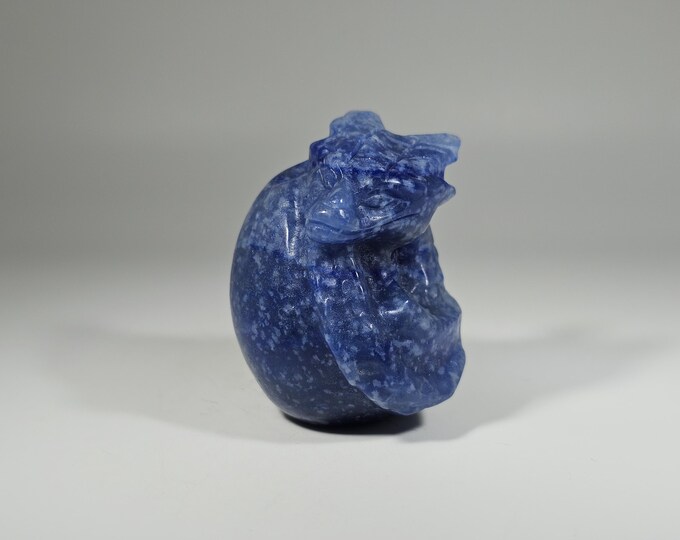 Blue Aventurine Dragon Egg Carving