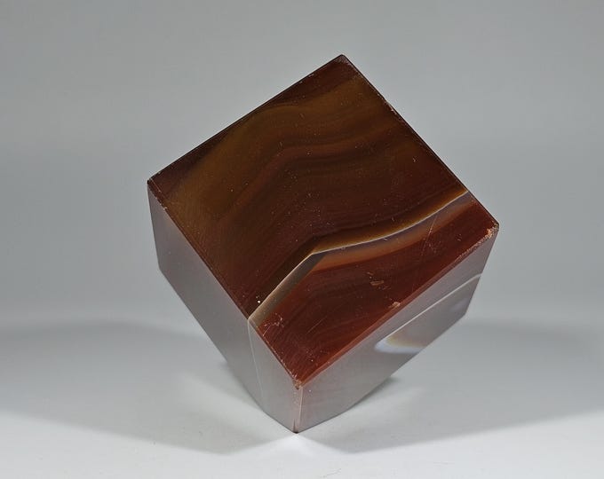 1.3" Banded Carnelian Cube