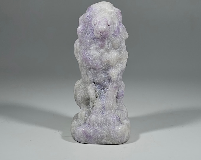 2" Purple Opal Lion Carving