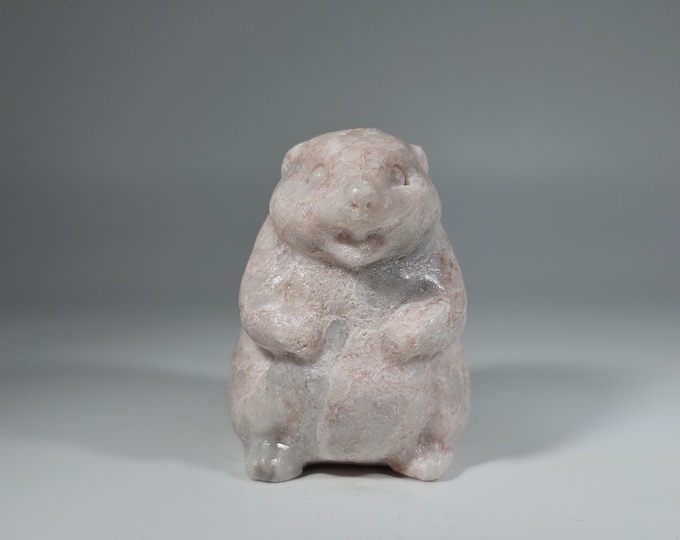 Pink Opal Hamster Carving