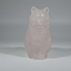 Rose Quartz Dog Carving 2.4"
