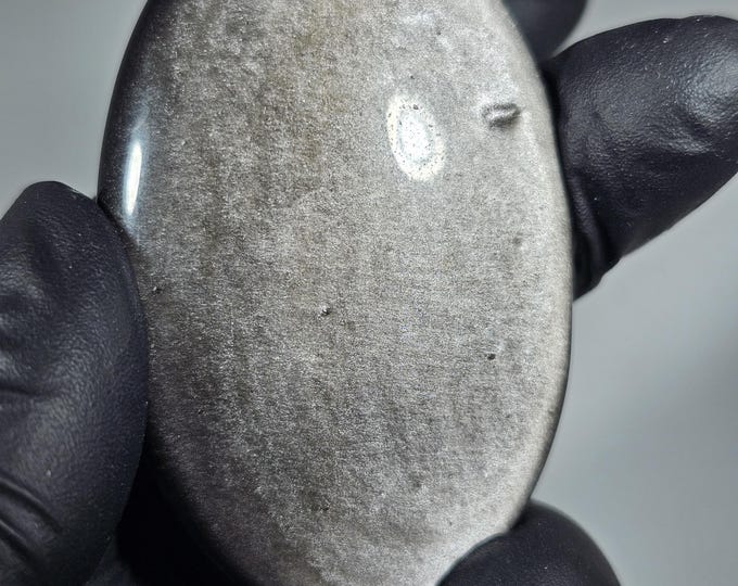 Silver Obsidian Palm Stone