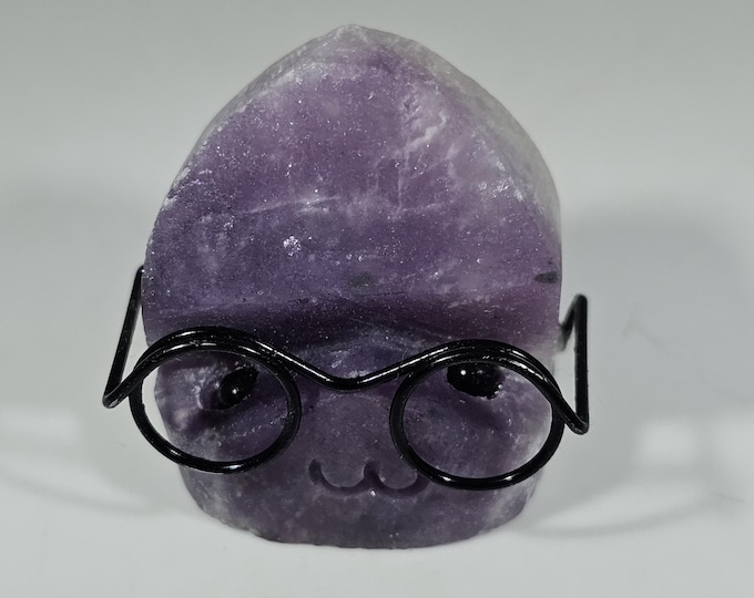 Lepidolite Pet Rock Carving