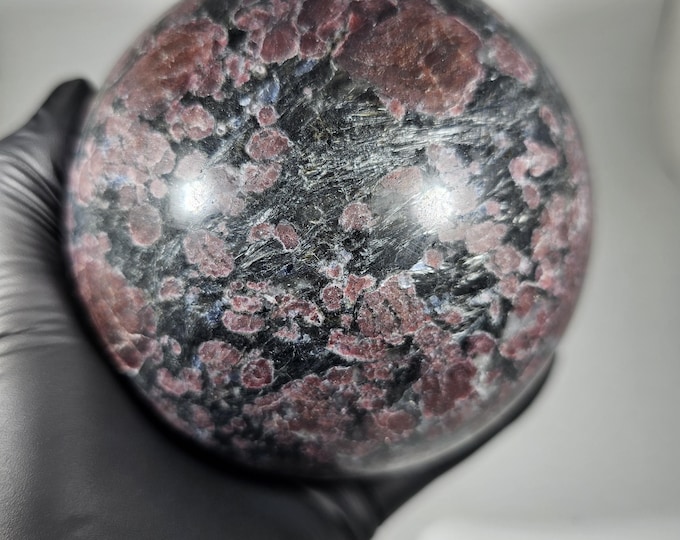 107mm Garnet in Arfvedsonite Sphere