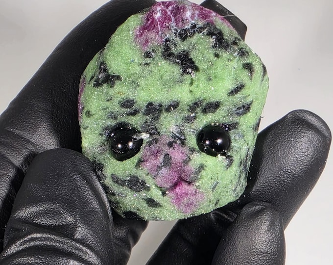 Ruby in Zoisite Pet Rock Carving