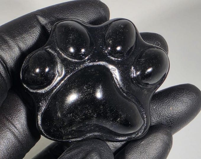 Obsidian Cat Paw Carving 1.6"