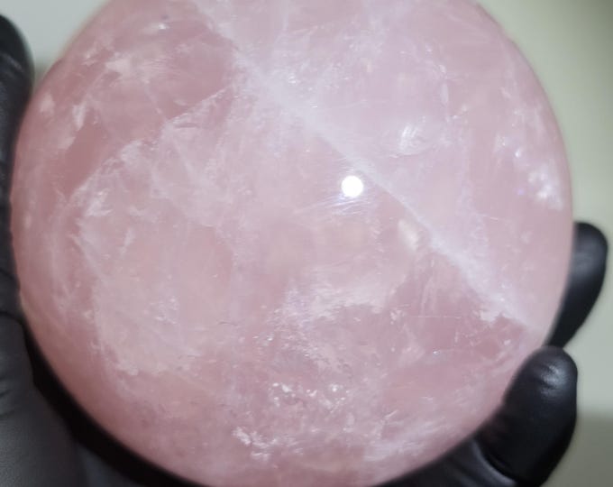 80mm Start Flash Rose Quartz Sphere