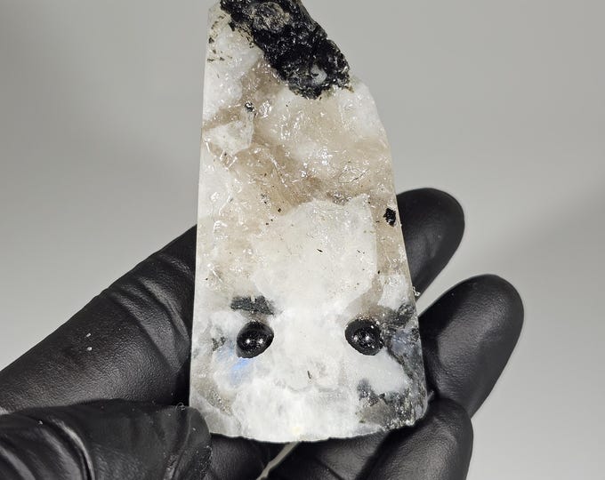 Rainbow Moonstone Pet Rock Carving