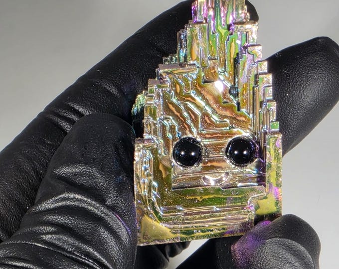 Bismuth Pet Rock Carving