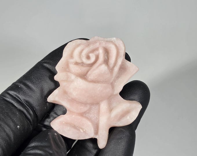 Pink Opal Rose Carving