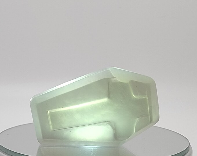 Green Fluorite Coffin With Cross