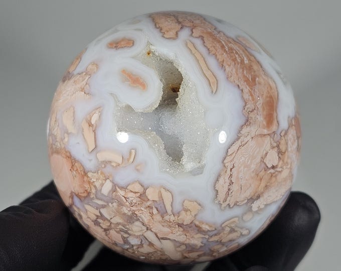 51mm Pink Agate Sphere Cotton Candy Agate
