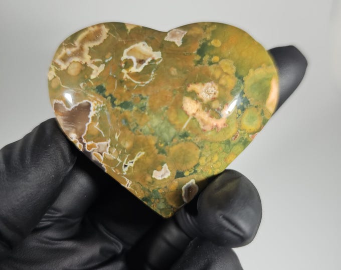 Rainforest Jasper Heart Carving