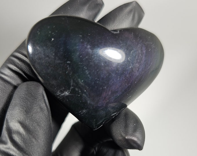 Rainbow Obsidian Heart