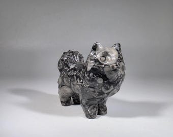 Crinoid Fossil Dog Carving