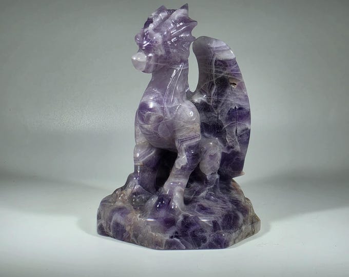 Dream Amethyst Dragon Carving