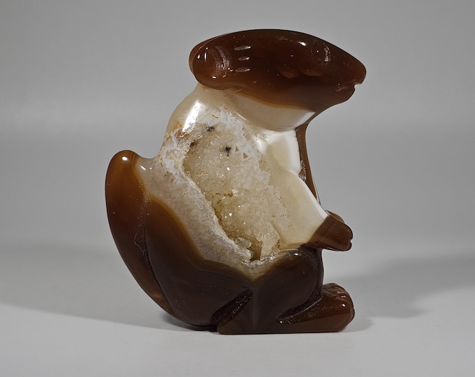 Druzy Carnelian Mouse Carving