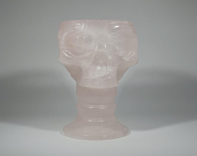 Rose Quartz Skull Chalice Cup