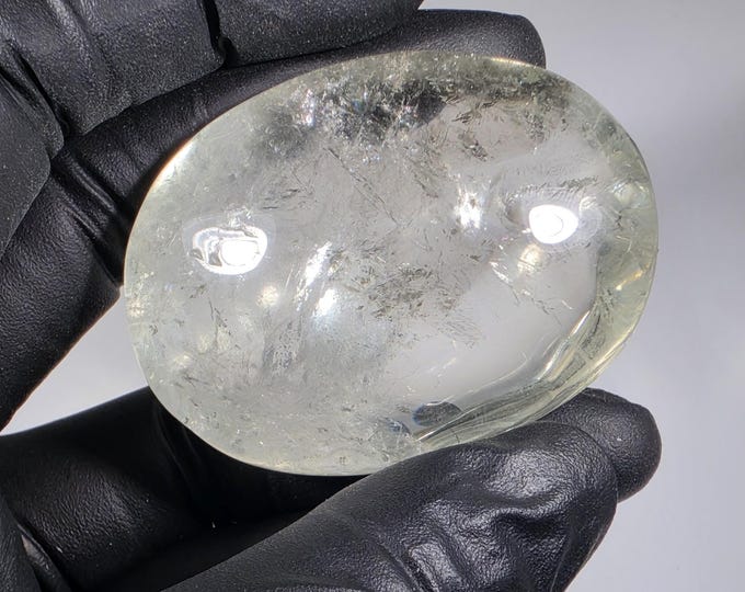 Prasiolite Palm Stone Green Amethyst