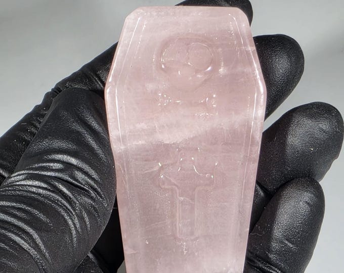 Rose Quartz Coffin Carving