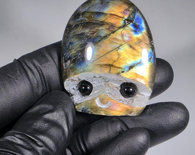 Labradorite Pet Rock Carving