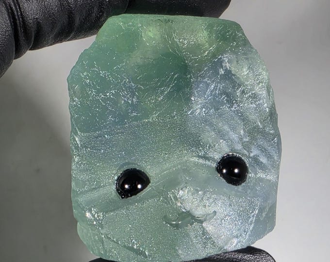 Fluorite Pet Rock Carving