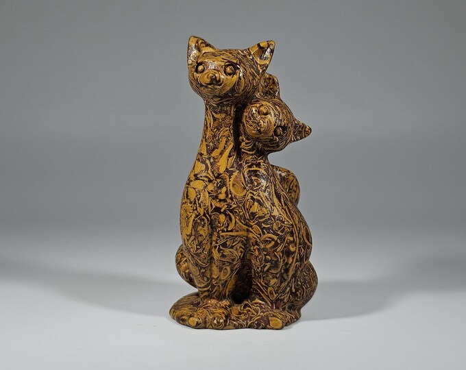 Calligraphy Jasper Love Cats Carving