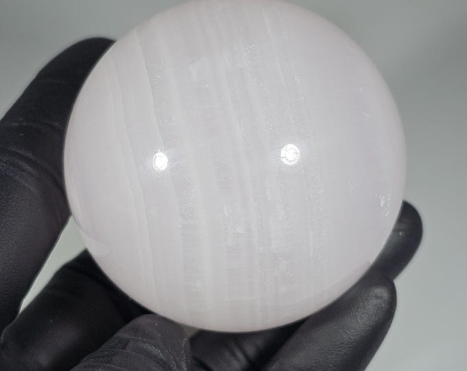 51mm Pink Calcite Sphere Mangano Calcite UV Reactive