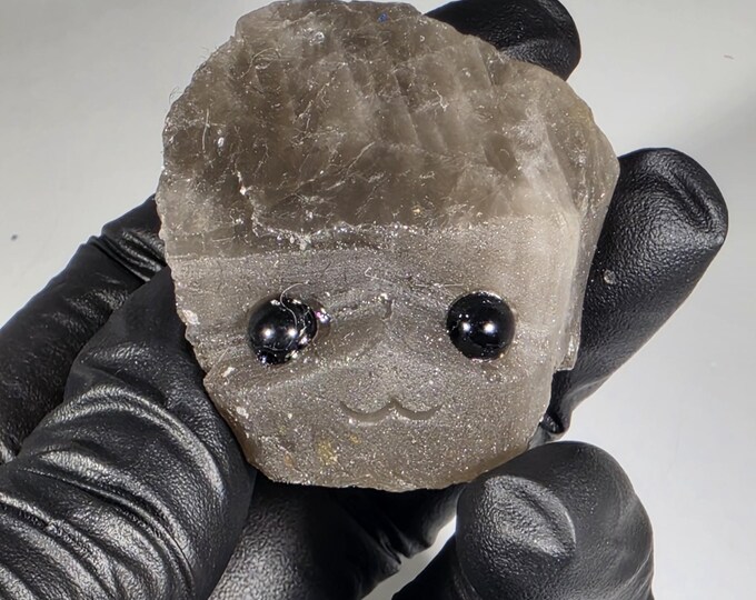 Smoky Quartz Pet Rock Carving