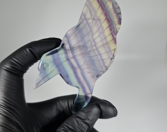 Fluorite Hummingbird Carving