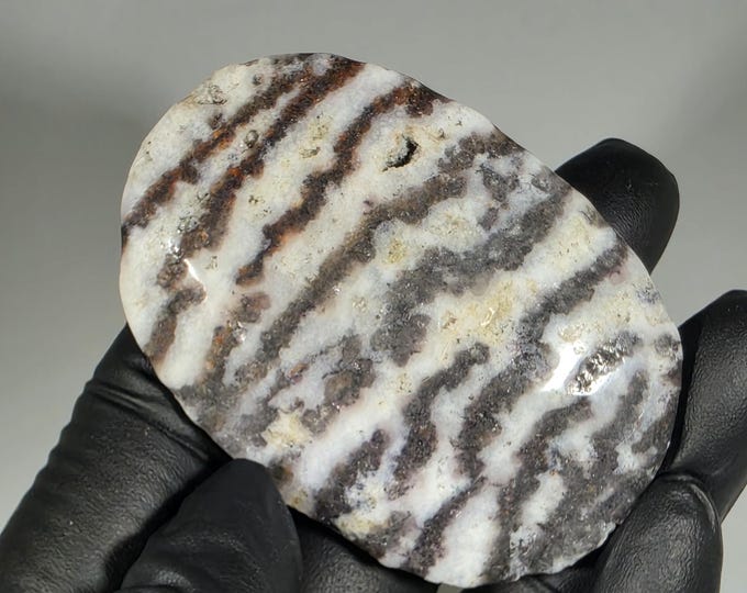 Purple Zebra Jasper Palm Stone