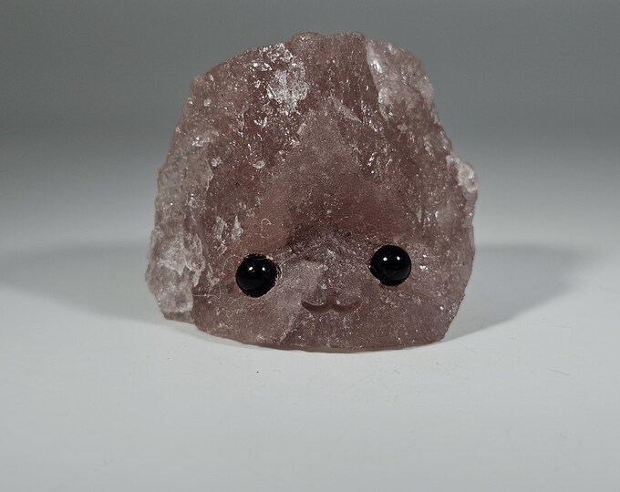 Strawberry Quartz Pet Rock Carving
