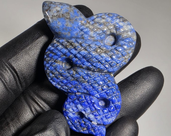 Lapis Lazuli Snake Carving