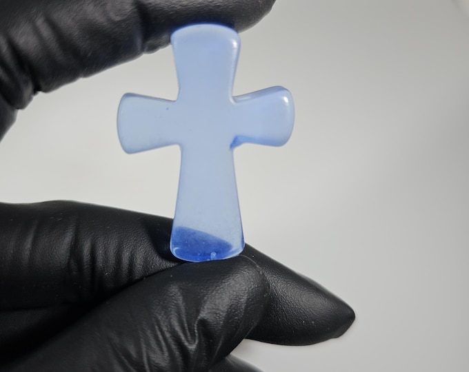 Blue Opalite Cross Carving