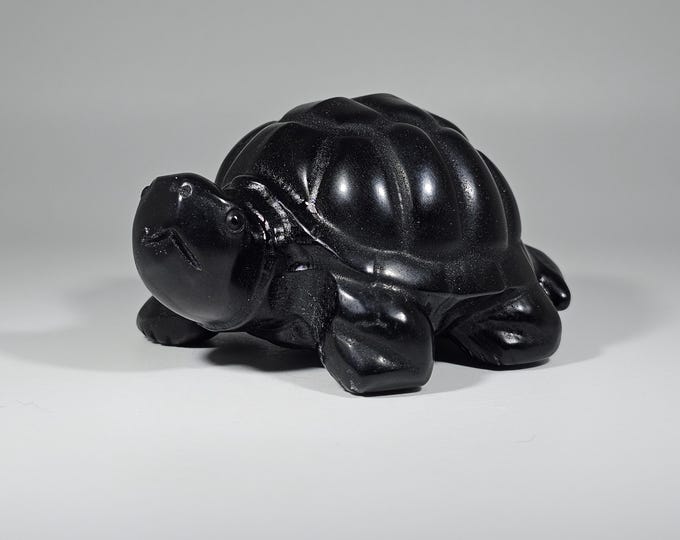 Obsidian Turtle Carving