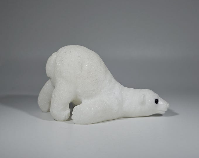 White Jade Bear Carving