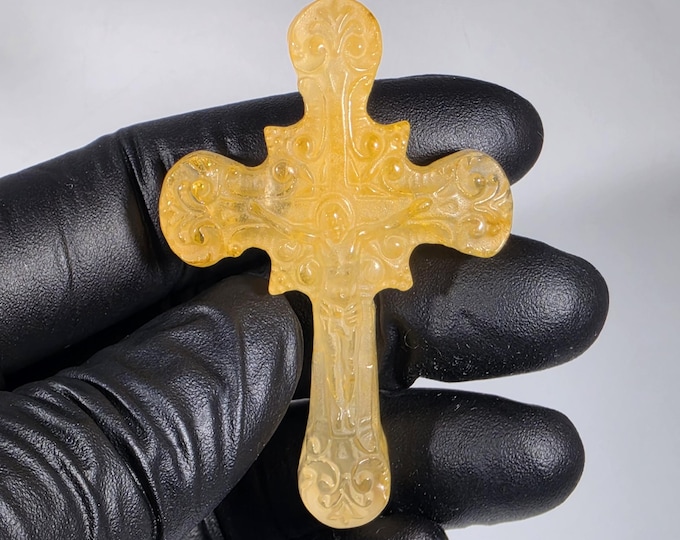 Golden Healer Cross Carving