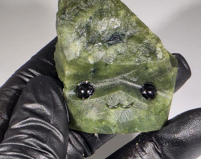 Green Jade Pet Rock Carving