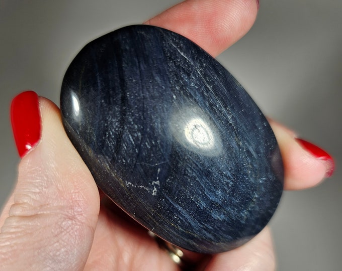 Blue Tigerseye Palm Stone