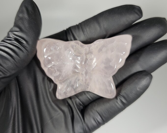 Rose Quartz Butterfly Carving