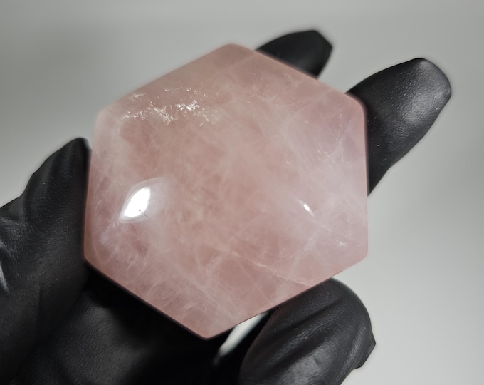 Rose Quartz Hexagon Carving