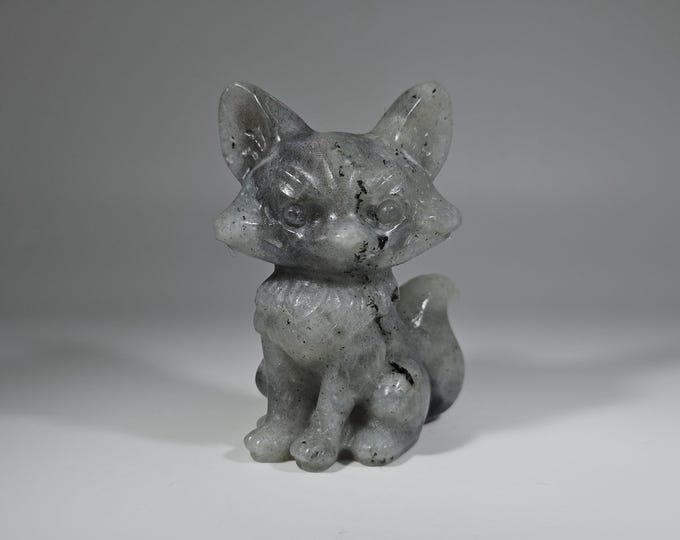 Labradorite Fox Carving