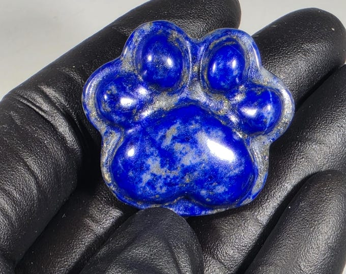 Lapis Lazuli Cat Paw Carving 1"